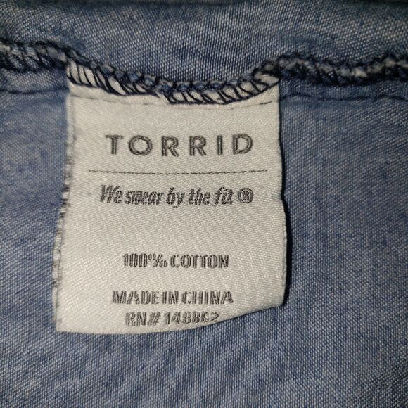 TORRID Denim Jean Lightweight Hooded Jacket Womens Plus Size 1 - Picture 5 of 7